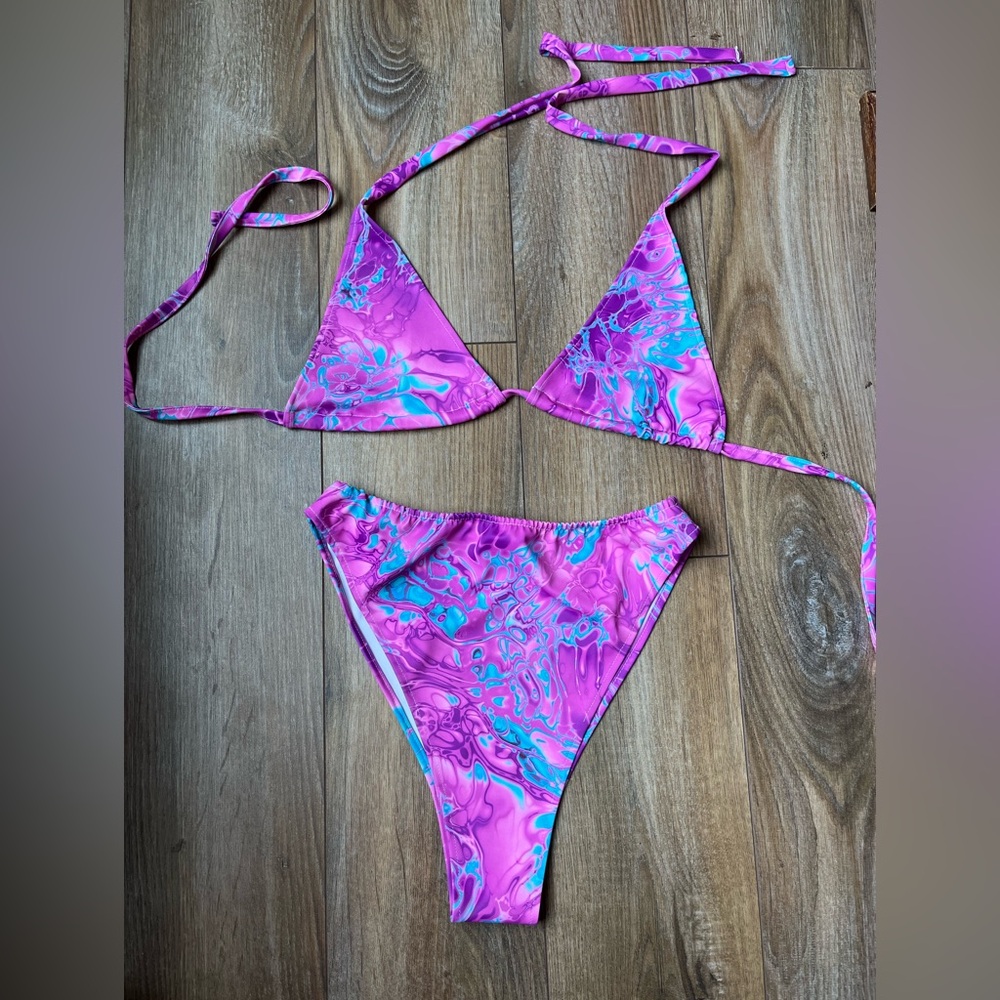 iHeartRaves Pink and Blue Bikini